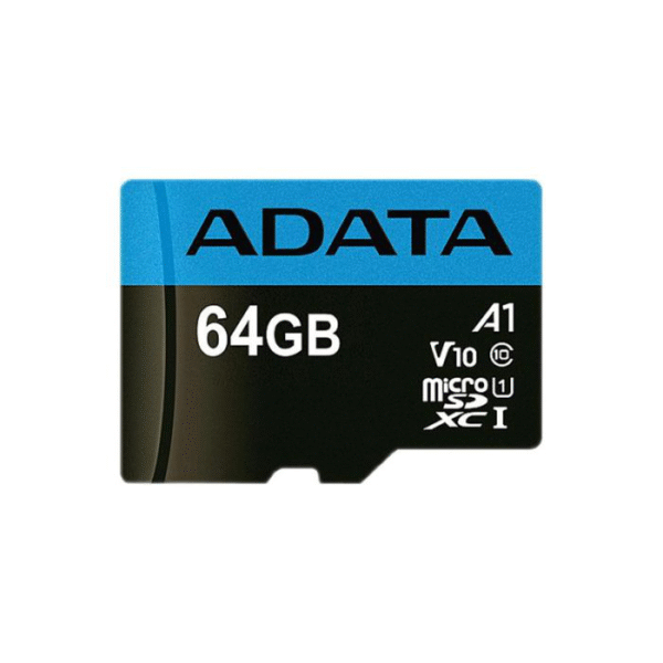 Carte Mémoire ADATA 64Go Class 10 avec Adaptateur – Image 1