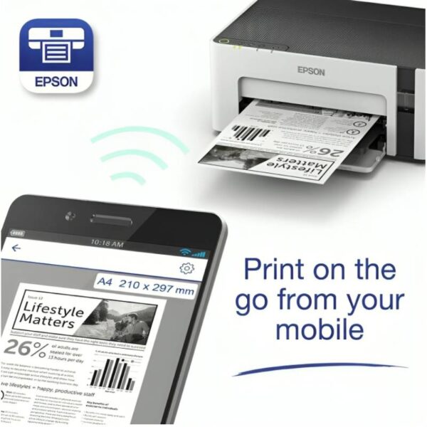 Imprimante EPSON ECOTANK M1120 à Réservoir intégré Monochrome WIFI – Image 5