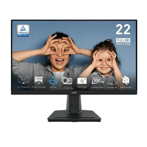 ÉCRAN MSI PRO MP225 21.5" FULL HD IPS  100 HZ NOIR – Image 1