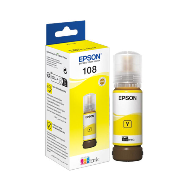 Bouteille D'encre Original EPSON ECOTANK 108 - Jaune(C13T09C44A) – Image 1