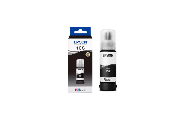 Bouteille D'encre Original EPSON ECOTANK 108 - Noir(C13T09C14A) – Image 1